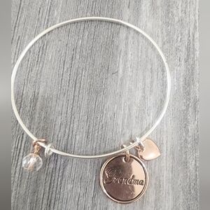 Rose Gold and Silver Tones Grandma Charm Bracelet